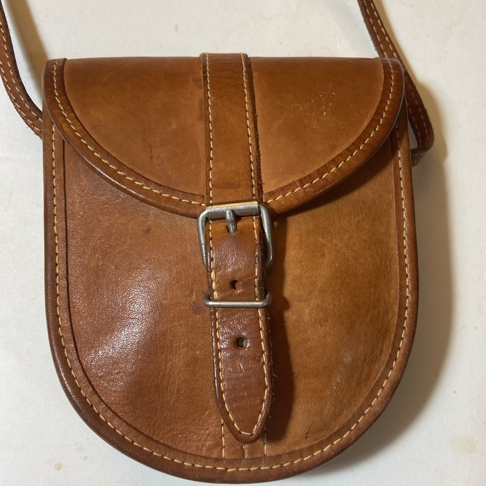 Esprit Vtg Cinnamon Brown Leather Mini Crossbody Bag Teen Girls